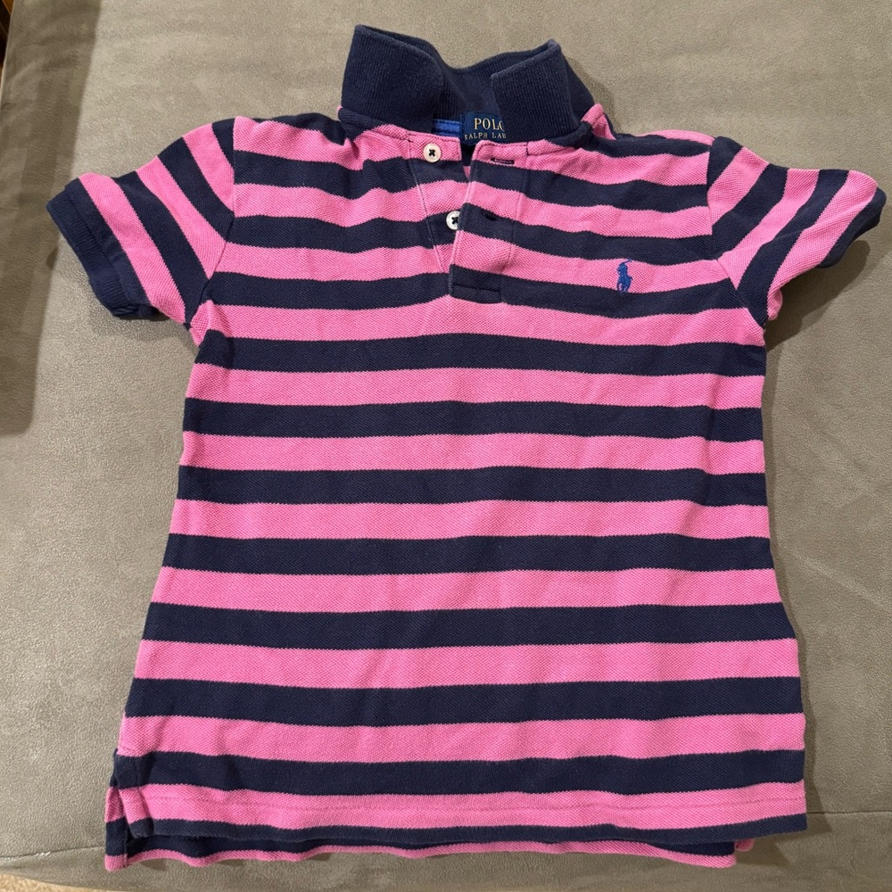 Pink and blue Ralph Lauren polo shirt size 5